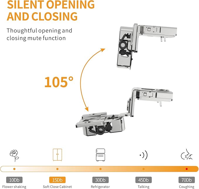 Chibery 2 Pack 1-5/16" Overlay 3D Soft Close Concealed Hinge for Face Frame Door, Smooth Slow Self Closing Hinges, Satin Nickel, Hidden 105° Open Angle Stainless Steel Hinge for Kitchen Cabinet Door