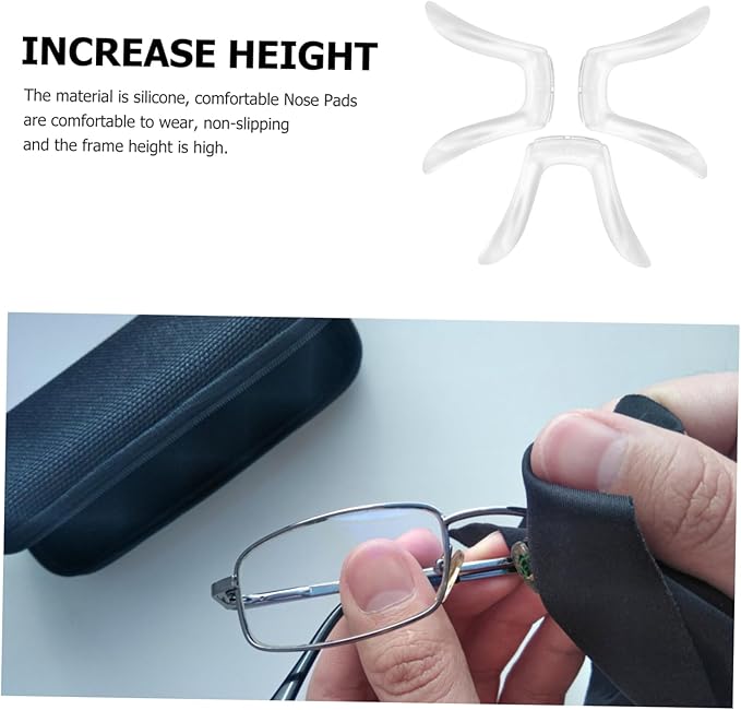 3pcs Silicone Eyeglasses Nose Pads Soft Glasses nosepads Eye Glasses Repair Parts Eyeglass Parts Nose Bridge for Supplies Comfortable Nosepads