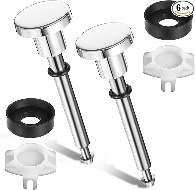 2 Set Tub Spout Diverter Repair Kit, Includes 2 x Diverter Valve Stems, 2X Cup Seals, 2X Gates, Shower Diverters Repair Kit, Bathroom Shower Bathtub Leaky Faucet Repairs Replacement Parts (Silver)