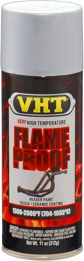 VHT SP117 Flameproof Coating Very High Heat Spray Paint – Aluminum Flat Finish – 11 oz Aerosol Can