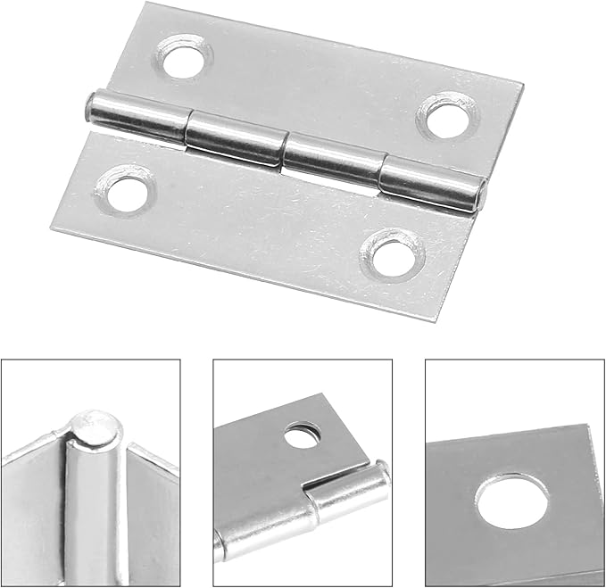 Piutouyar 6Pack Butt Hinge 2 Inch Mini Hinges 304 Stainless Steel Hinges Small Cabinet Hinges Folding Craft Hinges with Mounting Screws for Boxes Gate Drawer