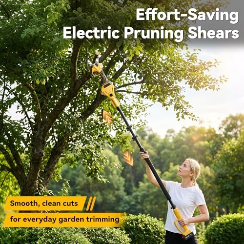 BUYJOY 4-in-1 Electric Pruning Shears & 6 Inch Pole Saw Combo