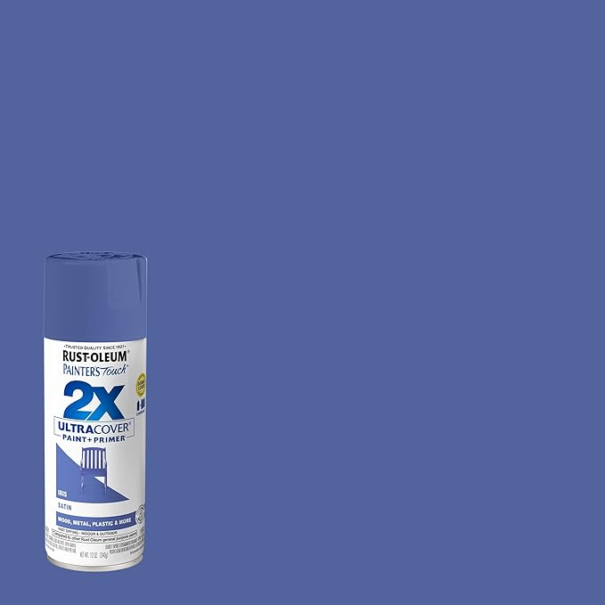Rust-Oleum 383202 Painter's Touch 2X Ultra Cover Spray Paint, 12 oz, Satin Iris