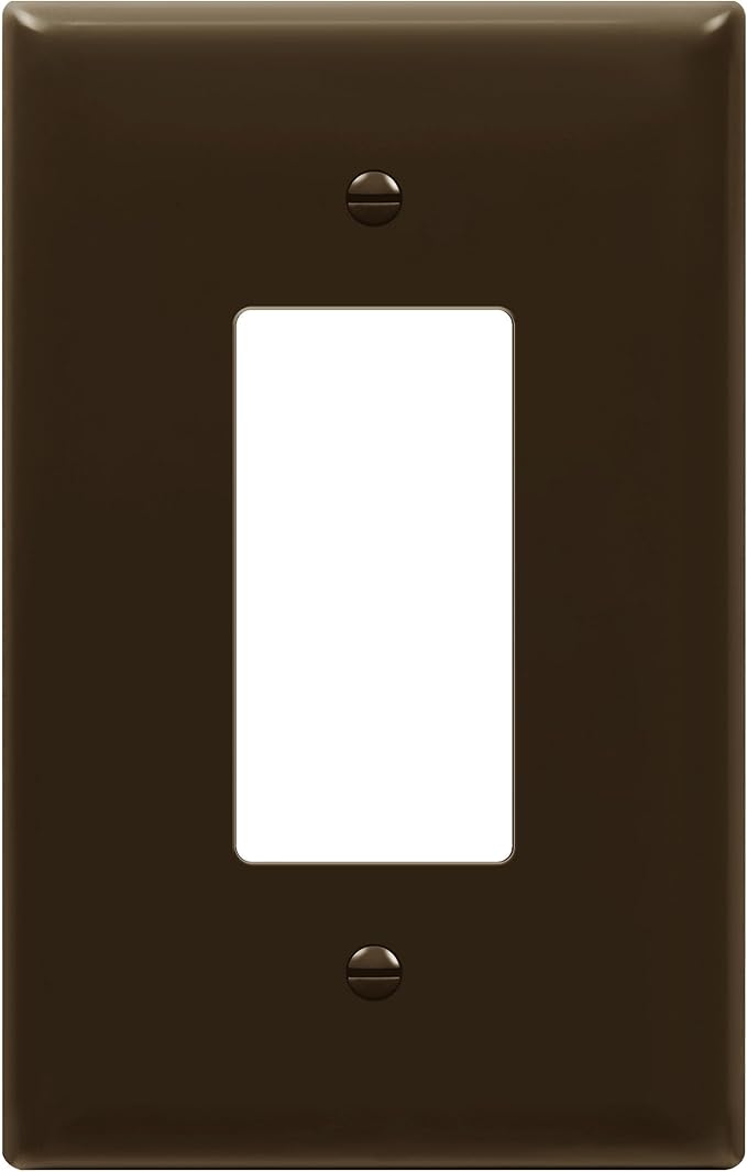 ENERLITES Decorator Light Switch or Receptacle Outlet Wall Plate, Gloss Finish, Over-Size 1-Gang 5.5" x 3.5", Unbreakable Polycarbonate Thermoplastic, UL Listed, 8831O-BR, Brown