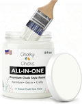 Chalky Chicks 8 Fl Oz Matte Buttermilk (White) Chalk Paint for Furniture Without Sanding - No Prep Furniture Paint No Sanding All in One for Crafts, Wood, Walls, Cabinet, Metal, Dresser, Farmhouse