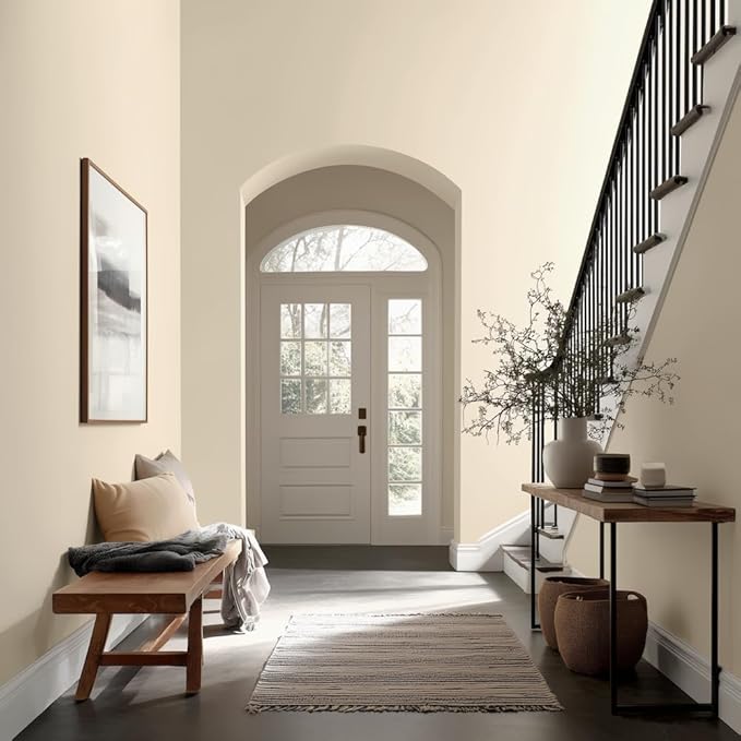 EVOLVE Interior Paint & Primer, Eggshell (Coconut Cream), 1 Gallon – One-Coat Coverage, Excellent Hide, Low VOC, Low Odor, Washable Paint for Walls, Doors & Trim