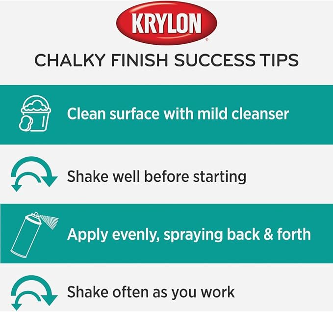 Krylon K04112007 Chalky Finish Spray Paint, Waterfall, 12 Ounce