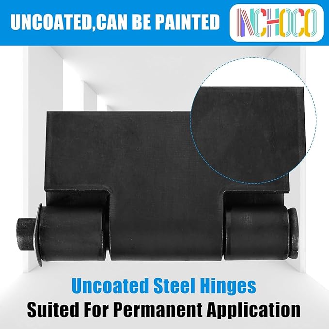 Weld On Hinges Extra Heavy Duty 4.4" x 4" Weldable Metal Butterfly Hinges Solid Steel Welding Butt Hinge Thickness 5mm for Heavy Metal Farm Garage Trailer Gates & Doors - 12 Pcs