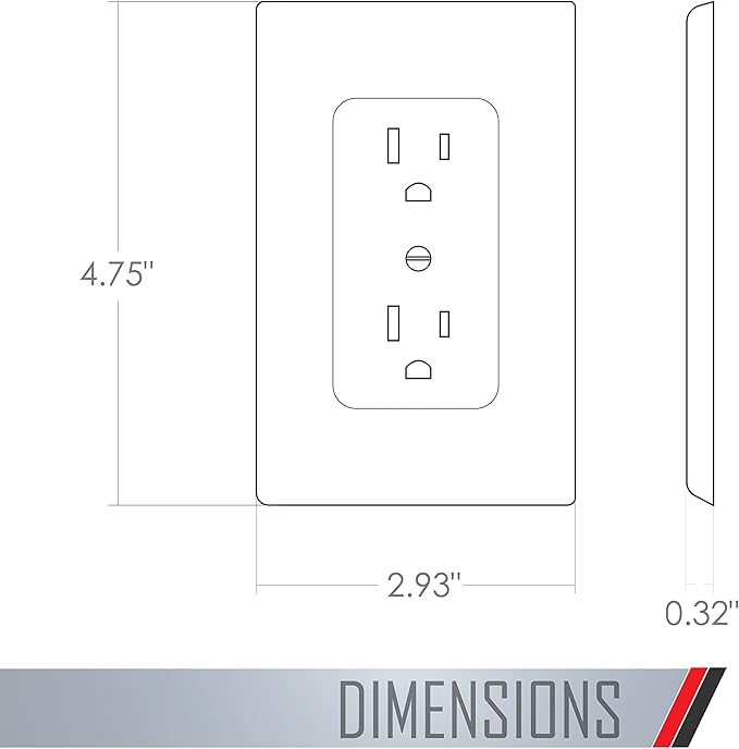 TayMac MW2500I MASQUE 1-Gang Decorator Electrical Outlet Cover Wall Plate (5-Pack), Replaces Old and Discolored Wall Plate for Electrical Outlet, Home Improvement Essentials, Ivory Polycarbonate