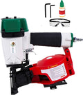 Mexican CN45N Roofing Nailer, 15 Degree Roofing Nail Gun, 3/4-Inch to 1-3/4-Inch Coil Nails, 120-pcs Load Capacity Coil Naile (Green/Red）