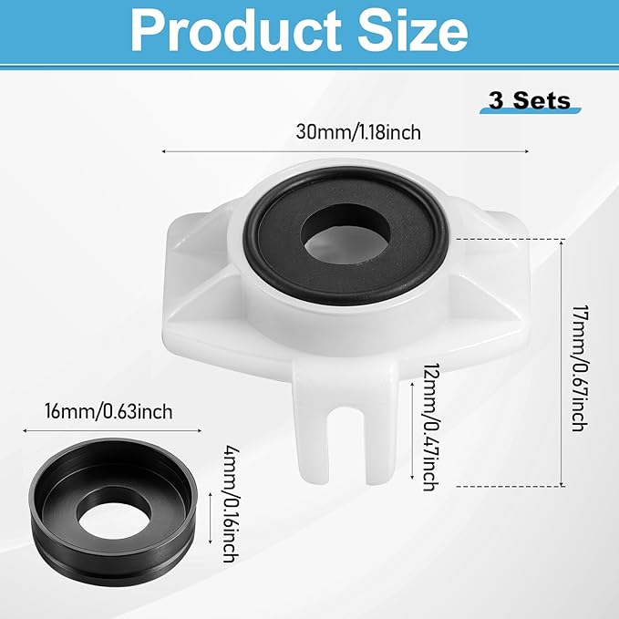 3 Pcs Tub Spout Diverter Repair Kit Shower Diverter Repair Kit Tub Faucet with Diverters Tubs Spout Replacement Cup Seal and Diverters Gate Compatible for Most Tubs Spouts