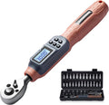 GROWNEER Digital Torque Wrench, 1.1-22.1 Ft-lbs/1.5-30 Nm, 1/4'' Drive Inch Pound Torque Wrench with Buzzer & LED Indicator, Electronic Wrench Set with Bits & Sockets for Gunsmithing Bike Motorcycle