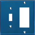 ENERLITES Combination Toggle Switch and Decorator Receptacle Metal Wall Plate, Corrosion-Resistant, Stainless Steel 201, Standard Size 2-Gang 4.50" x 4.57", UL Listed, 771131-PBL, Polished Blue