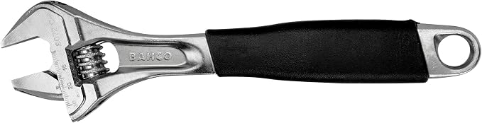Bahco BAH9072RCUS 10" SAE Ergo Adjustable Industrial Chrome Finish Wrench, True Ergo Design with Thermoplastic Handle, Slim Tapered Jaws, Measurement Scale, & Precision Hardened, Anti-Corrosion Finish | True Ergo Handle, Slim Tapered Jaws, Precision Ha...
