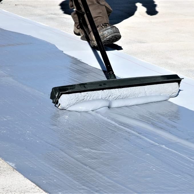 AMES SEB1 Elasto-Barrier Adhesive Base Coat-1 Gallon, Gray Primer Perfect for RV, Wood, Roofs and More-Expands and Contracts 1200% -Made in The USA, Grey Liquid Rubber