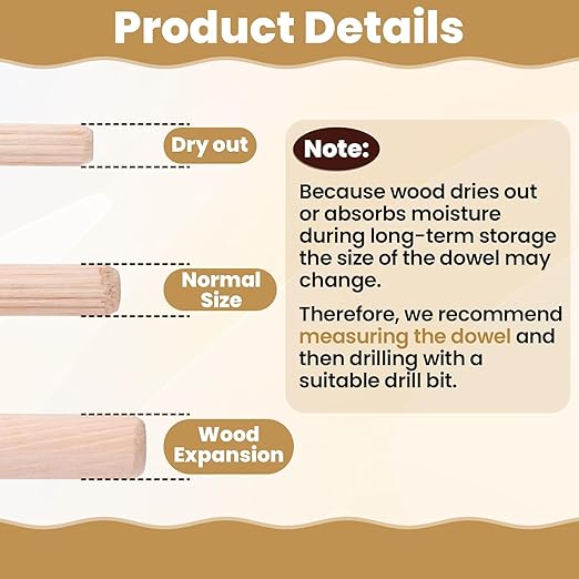 90 Pcs 3 Size Wooden Dowels Assorted, M6 M8 M10 Fluted Wood Dowel Pins, Hard Wood Grooved Plug, Furniture Woodwork Straight Grooved Dowel for Crafts, Furniture, DIY, Carpentry (1/4"+5/16"+3/8")