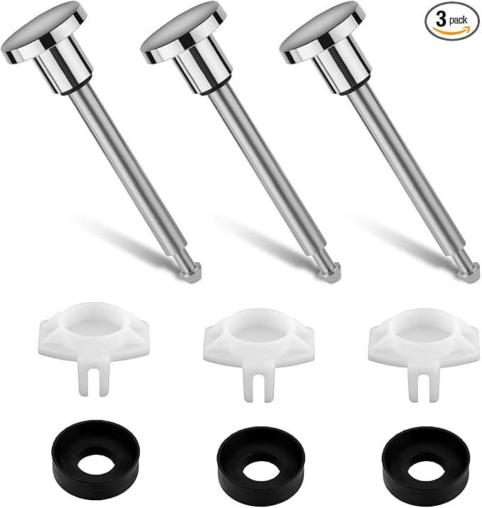 3pcs Tub Spout Diverter Repair Kit, Includes Diverter Valve Stems Seals & Gates Leaky Bathtub Faucet Repair Kit for Shower Diverters Replacement (Chrome Silver)