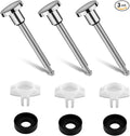 3pcs Tub Spout Diverter Repair Kit, Includes Diverter Valve Stems Seals & Gates Leaky Bathtub Faucet Repair Kit for Shower Diverters Replacement (Chrome Silver)