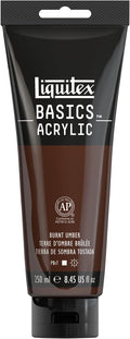 Liquitex BASICS Acrylic Paint, 250ml (8.5-oz) Tube, Burnt Umber