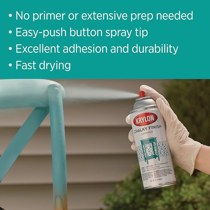 Krylon K04112007 Chalky Finish Spray Paint, Waterfall, 12 Ounce