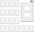 ENERLITES Duplex Receptacle Outlet Wall Plate, Electrical Outlet Cover, Midway Size 1-Gang 4.88" x 3.11", Unbreakable Polycarbonate Thermoplastic, UL Listed, 8821M-W-20PCS, White (20 Pack)