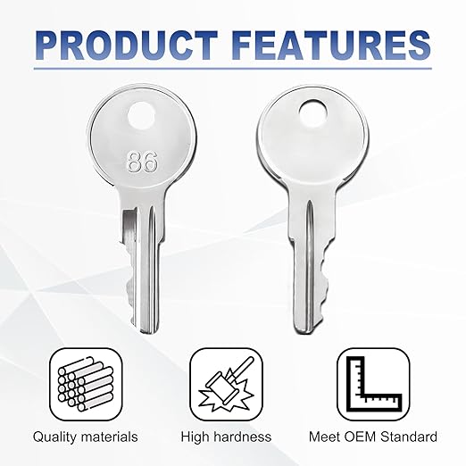 10PCS Equipment Keys CH510, Fit Some Truck Boxes and toolboxes from Delta, Brute Boxes, Better Built, DeeZee, Lund, Tractor Supply, Craftsman, Owens Products, UWS, Northern Tool
