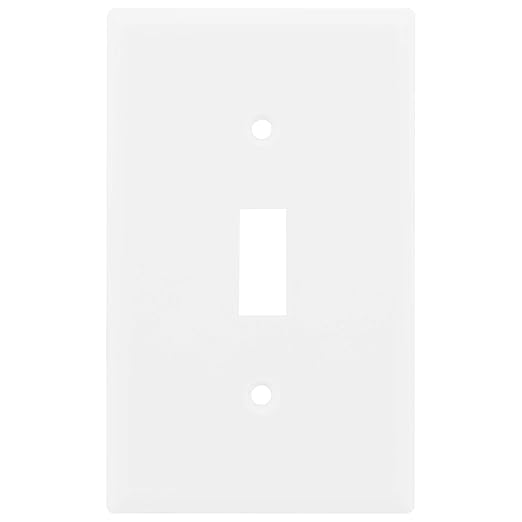 Power Gear Single Wall Plate Cover, 1 Gang, Outlet Covers, Light switch cover, 2.75" x 4.5" , Screws Included, White, 07174
