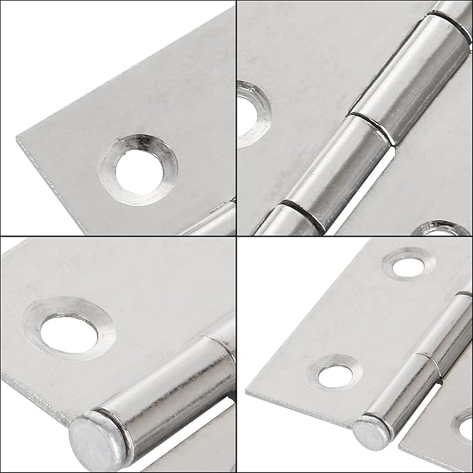 30PCS 2.75" x 1.7" Stainless Steel Hinges - Small Butt Hinges for Wooden Box - Folding Cabinet Closet Door Hinge for Jewelry Box Home Furniture Hardware Window(with 180 Mounting Screws)