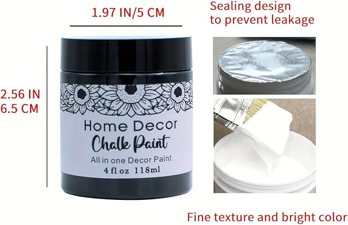 DGAGA 4OZ Green Furniture Paint Cream Matte Finish Wood Cabinet Sea Blue Chalk Paste Odorless No Sanding DIY Home Decor Chalk Paint For Wooden Furniture, Crafts, Table, Chair