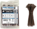 Kable Kontrol Brown Zip Ties 4 Inch 100 Pcs, 18 Lbs Tensile Strength, Self-locking Nylon Colored Cable Ties Wire Wraps for Indoor or Outdoor Use