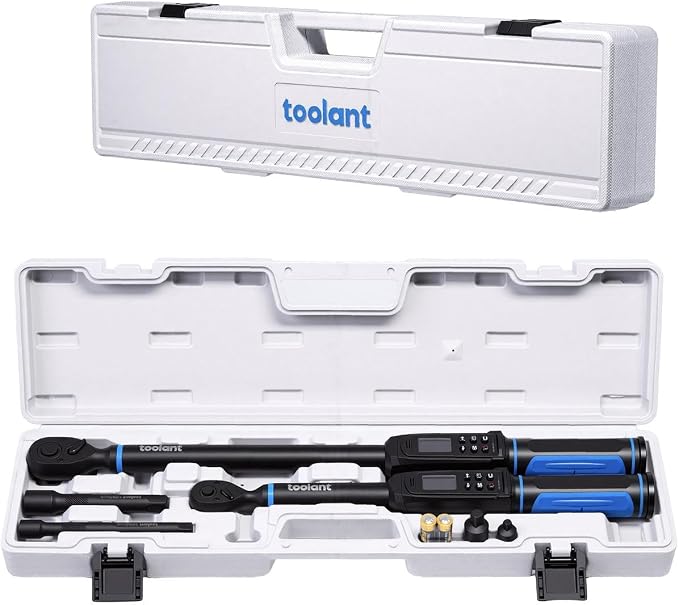 toolant 3/8" & 1/2" Digital Torque Wrench Set, 3/8" 1.5-100 ft-lb (2-135 N·m) / 1/2" 3.7-250 ft-lb (5-340 N.m), ±2% Accuracy 2-Pack with 3 Alerts, 9 Presets & 500 Memory for Car Motorcycle Bike Truck