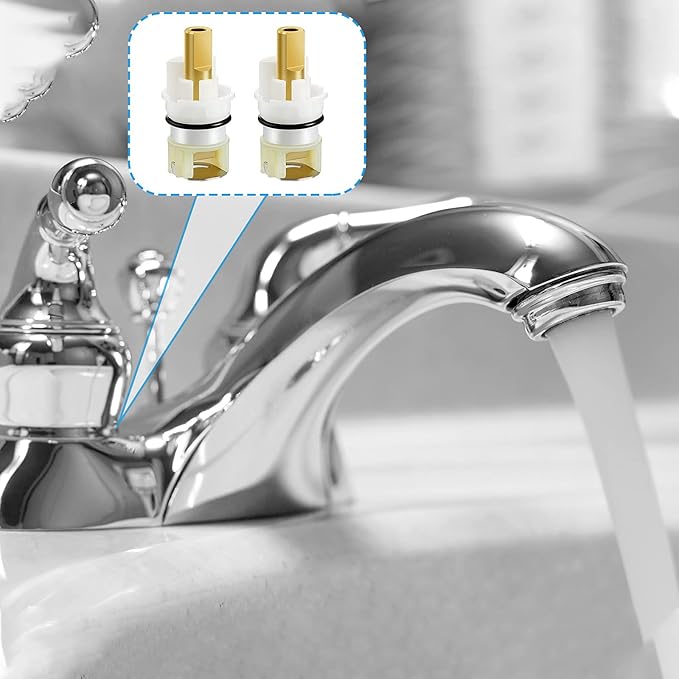 Honoson Rp25513 2 Pcs Faucet Stem Replacement Kit for Two Handle Faucet Repair Kit with Cartridge Rp4993 Seat and Spring for Bathroom Shower Sink Lavatory