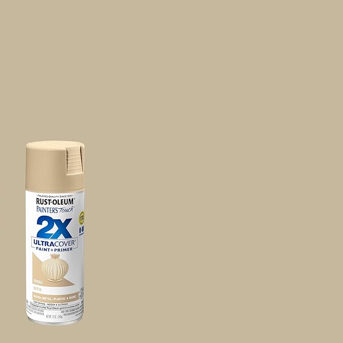 Rust-Oleum 249080-6PK Painter's Touch 2X Ultra Cover Spray Paint, 12 oz, Satin Fossil, 6 Pack