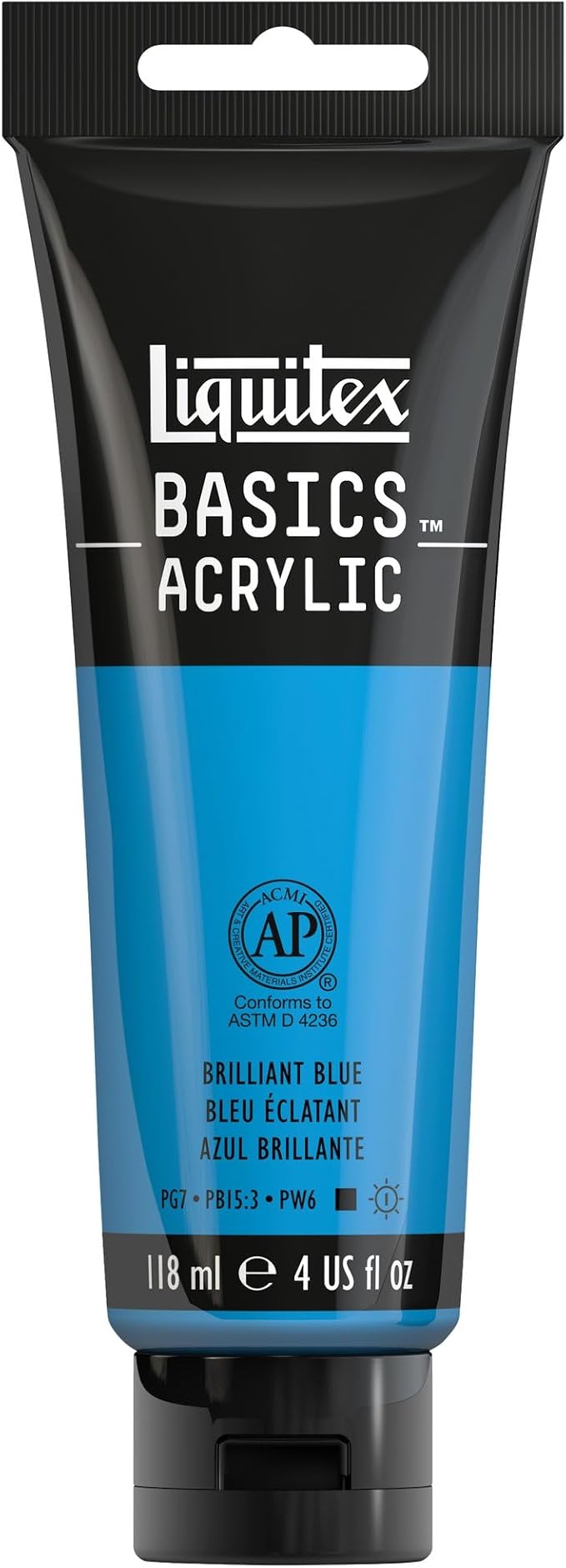 Liquitex BASICS Acrylic Paint, 118ml (4-oz) Tube, Brilliant Blue