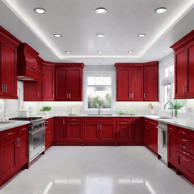 ALL-IN-ONE Paint by Heirloom Traditions, Monarchy (Primary Red), Gallon - Durable cabinet and furniture paint. Built in primer and top coat, no sanding needed. Includes our 30 featured color card.
