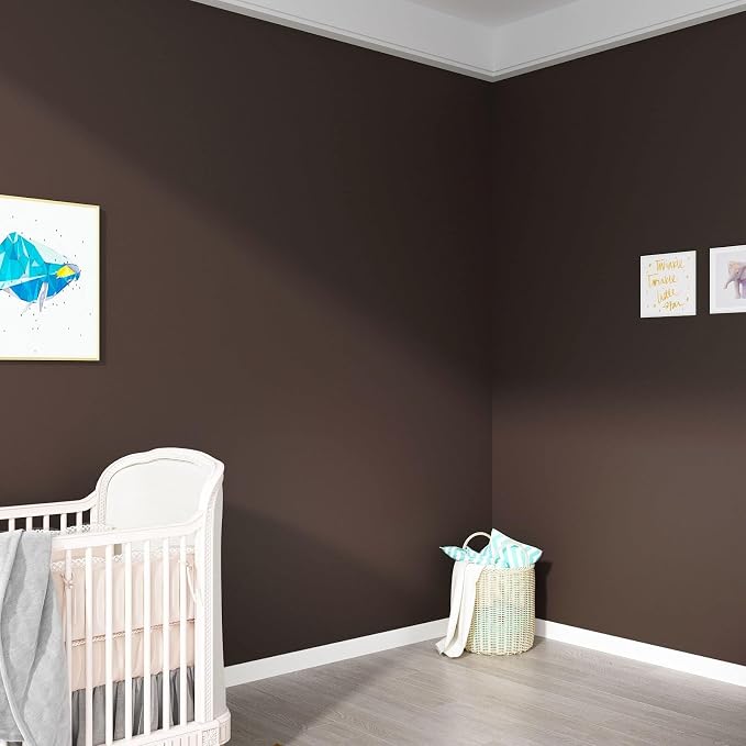 Brown Peel and Stick Wallpaper, 17.7"x200", Dark Brown Contact Paper, Removable Wallpaper for Bedroom, Brown Contact Paper for Table Cabinets Decorative