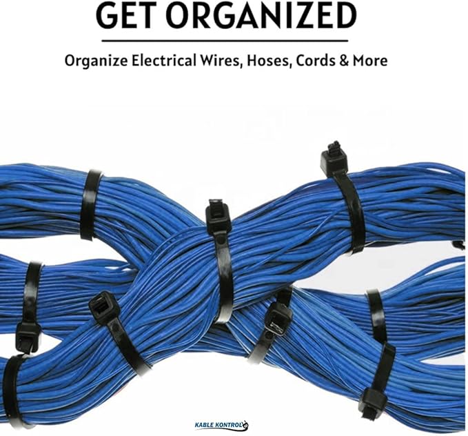 Kable Kontrol Cable Zip Ties, 4 Inch, 40000 Pcs, 18 lbs Test, Black | Nylon Plastic, UV-Resistant, Self Locking, UL Listed, Indoor & Outdoor Use