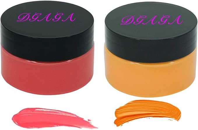 DGAGA 2 Jar of Chalk Paste,Red Chalk Paste Paint for Stencils,Orange Fabric Ink,Self Adhesive Silk Screen Stencil Paste,Chalkboard Paste for Wood,Canvas,Paper,Art Craft Permanent,Home Decor