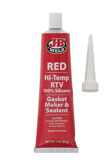 J-B Weld 31314 High Temperature RTV Silicone Gasket Maker and Sealant - Red - 3 oz.