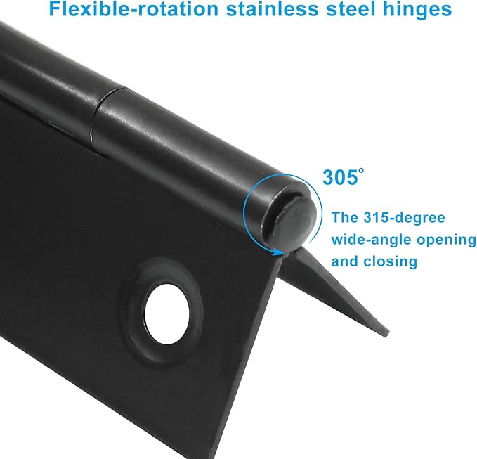 4PCS 3 Inch Stainless Steel Door Folding Butt Hinges, Black Metal Bisagras para Puertas with Screws for Door, Furnitures, Windows, Cabinet,Cupboard, Dressers