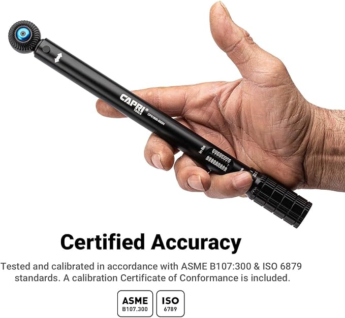 The Capri Tools 3/8 in. Drive Mini Torque Wrench, 100-500 in. lbs.