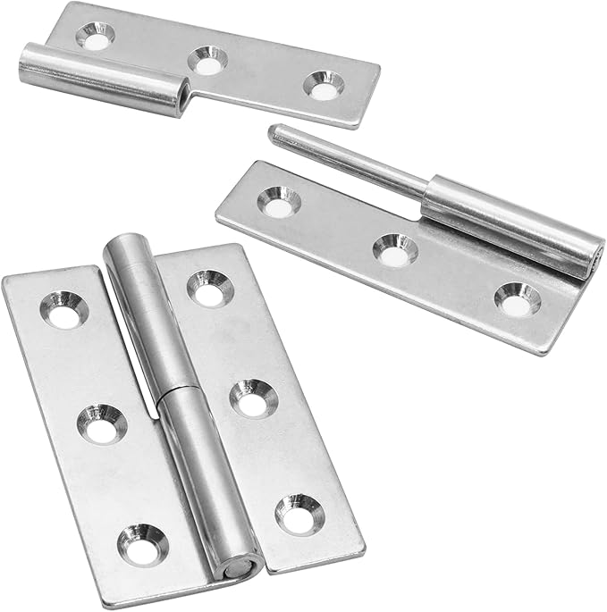 Bonsicoky 2 Pcs Stainless Steel Left Lift-Off Hinges, 3 Inch Detachable Slip Joint Small Flag Hinges with Screws