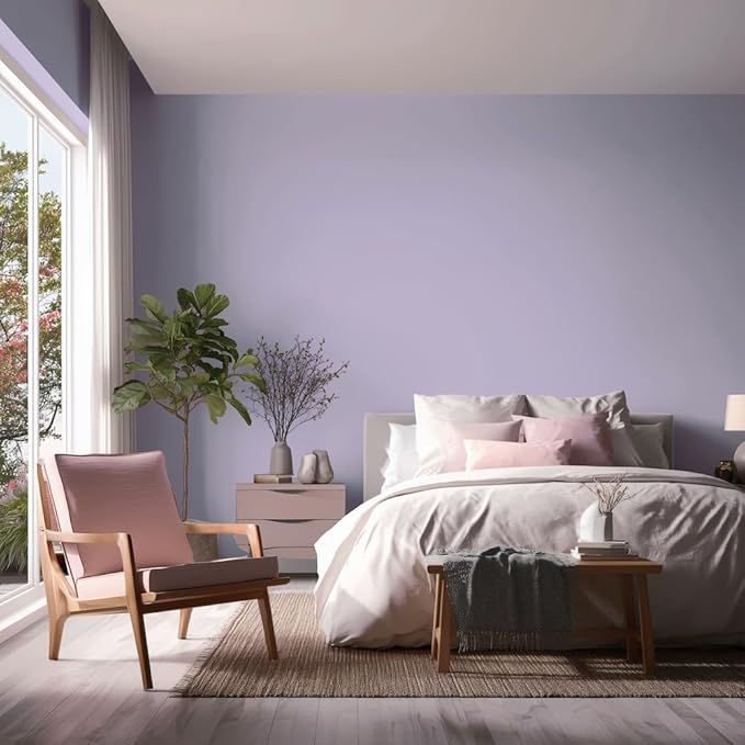 EVOLVE Paint & Primer: Environment-friendly, Low Sheen with One-coat Coverage for Interior & Exterior surfaces (Soft Violet, 5-Gallon)