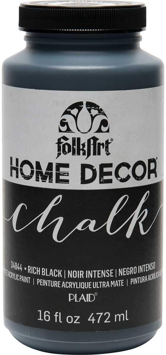 FolkArt Home Decor Chalk Furniture & Acrylic Craft Paint in Assorted Colors, 16 ounce, Rich Black