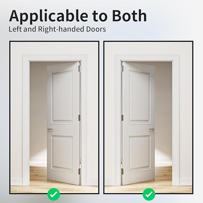 2 Pack Self Closing Door Hinges, 4 Inch Spring Loaded Door Hinges with 5/8'' Radius Corners, Adjustable Tension for Garage, Front, Back Door, UL Listed, Left and Right Hand, Brushed Nickel