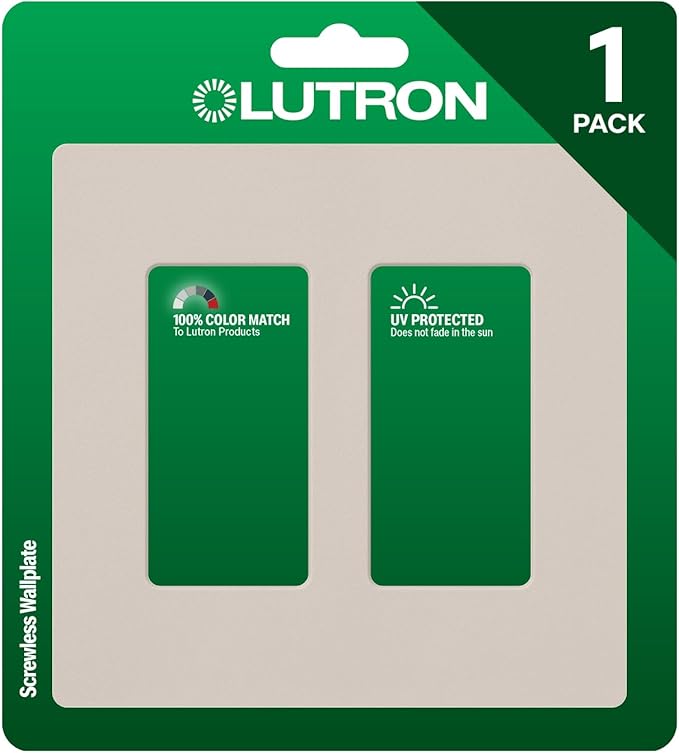 Lutron Claro 2 Gang Decorator/Rocker Wallplate, Satin, Taupe (1-Pack) | SC-2-TP