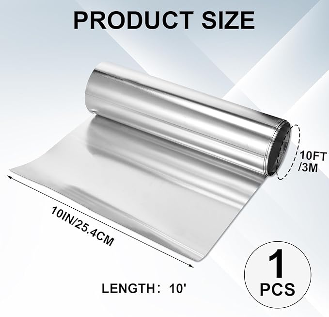 Therwen 1 Roll Aluminum Flashing Roll Metal Aluminum Roof Panels 0.2 mm Thickness Roof Flashing Strip for Sealing Windows Doors Siding Backyard Stains Moss and Mildew Prevention (10" x 10')