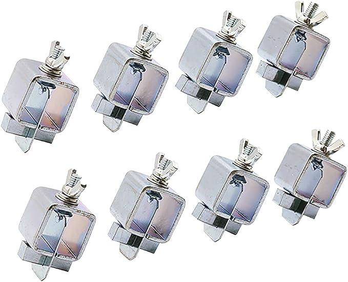 KASCLINO Butt Welding Clamps, 8pcs Multifunctional Small Butter-Fly Shaped Auto Body Panel Clamps for Edge to Edge Welding Magnetic Ground Clamp Welding Door Alignment Tool(Silver)