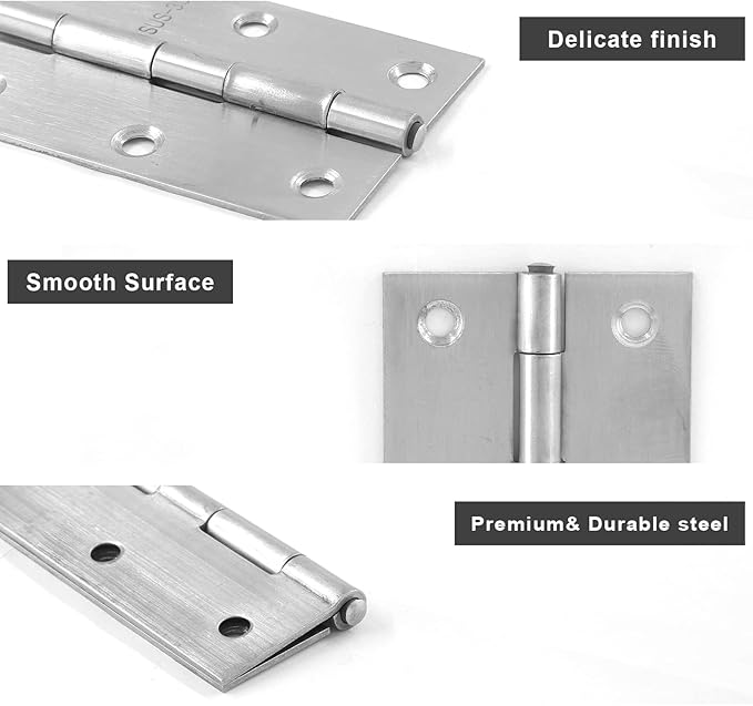 20 PCS Stainless Steel Folding Butt Hinges, 1 inch Silver Square Door Hinges with Screws for Wooden Box, Window Wood, Home Kitchen Furniture Hardware (25 x 28 x1.2 mm)