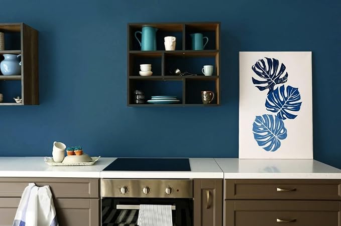 Safiyya 393"x17.7" Dark Blue Peel and Stick Wallpaper Blue Contact Paper Solid Color Removable Self Adhesive Wallpaper Decorative Vinyl Rolls for Wall